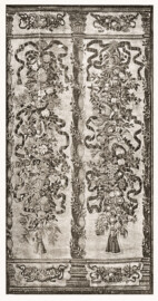 Schloss Bruchsal - Verdüre im Pagenzimmer (heute: Garderobenzimmer) des Bruchsaler Schlosses / Hans Rott: Die Gobelins des Bruchsaler Schlosses, S. 65–84 (Ausschnitt aus Seite 78 der Badischen Heimat, Heft 1-3, 9. Jahrgang, 1922, Herausgeber Prof. Dr. Max Wingenroth, Verlag G. Braun'sche Hofbuchdruckerei, Karlsruhe)