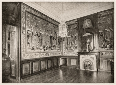 Schloss Bruchsal - Vorzimmer - Auszug aus Seite 28 des Führers "Otto Recher: Das Schloß in Bruchsal", mit Aufnahmen von Carl Ohler, ohne Jahresangabe, vermutlich 1930; Reproduktion durch Dr. Manfred Schneider, Nußloch