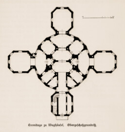 Waghäusel - Eremitage - Eremitage zu Waghäusel. Obergeschossgrundriß - Seite 32 des Buches von Rudolf Tillessen über die Eremitage Waghäusel (Bildnachweis: Rudolf Tillessen: Die Eremitage zu Waghäusel. Ein Beitrag zur Geschichte der Eremitage – 1909; Reproduktion durch Dr. Manfred Schneider) Waghäusel - Eremitage - Eremitage zu Waghäusel. Obergeschossgrundriß - Seite 32 des Buches von Rudolf Tillessen über die Eremitage Waghäusel (Bildnachweis: Rudolf Tillessen: Die Eremitage zu Waghäusel. Ein Beitrag zur Geschichte der Eremitage – 1909; Reproduktion durch Dr. Manfred Schneider)