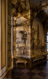 Schloss Bruchsal - Hauptbau - Erdgeschoss - Grotte, Nordwestseite - Von Süden - Landschaftsmalereien (Malereien ursprünglich von Giovanni Francesco Marchini, 1731 bis 1736, rekonstruiert von Manfred Leitenmeier, 1971 bis 1980) (aufgenommen im Oktober 2018, am Nachmittag) Schloss Bruchsal - Hauptbau - Erdgeschoss - Grotte, Nordwestseite - Von Süden - Landschaftsmalereien (Malereien ursprünglich von Giovanni Francesco Marchini, 1731 bis 1736, rekonstruiert von Manfred Leitenmeier, 1971 bis 1980) (aufgenommen im Oktober 2018, am Nachmittag)