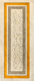 Schloss Bruchsal - Hauptbau - Erdgeschoss - Gartensaal / Sala Terrena - Wandschmuck: vertikales Bandelwerk (Malereien ursprünglich von Giovanni Francesco Marchini, zwischen 1731 und 1736, restauriert von der Restauratoren-Arbeitsgemeinschaft Alfred Panowsky / Klaus Siller, 1982 bis 1986) (aufgenommen im November 2018, am späten Vormittag)