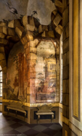 Schloss Bruchsal - Hauptbau - Erdgeschoss - Grotte, Südwestseite - Von Norden - Landschaftsmalereien (Malereien ursprünglich von Giovanni Francesco Marchini, 1731 bis 1736, rekonstruiert von Manfred Leitenmeier, 1971 bis 1980) (aufgenommen im Februar 2019, am späten Vormittag) Schloss Bruchsal - Hauptbau - Erdgeschoss - Grotte, Südwestseite - Von Norden - Landschaftsmalereien (Malereien ursprünglich von Giovanni Francesco Marchini, 1731 bis 1736, rekonstruiert von Manfred Leitenmeier, 1971 bis 1980) (aufgenommen im Februar 2019, am späten Vormittag)