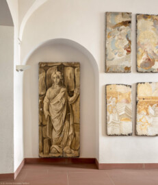 Schloss Bruchsal - Hauptbau / Corps de Logis - Erdgeschoss - Dokumentationsräume „Schloss Bruchsal – gebaut, zerstört, wiedererstanden“ - Freskenentwürfe (aufgenommen im Mai 2019, um die Mittagszeit) Schloss Bruchsal - Hauptbau / Corps de Logis - Erdgeschoss - Dokumentationsräume „Schloss Bruchsal – gebaut, zerstört, wiedererstanden“ - Freskenentwürfe (aufgenommen im Mai 2019, um die Mittagszeit)