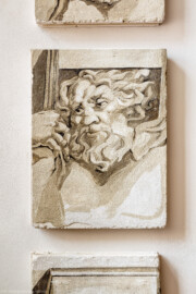 Schloss Bruchsal - Hauptbau / Corps de Logis - Erdgeschoss - Dokumentationsräume „Schloss Bruchsal – gebaut, zerstört, wiedererstanden“ - Freskenentwürfe (aufgenommen im Mai 2019, am späten Vormittag) Schloss Bruchsal - Hauptbau / Corps de Logis - Erdgeschoss - Dokumentationsräume „Schloss Bruchsal – gebaut, zerstört, wiedererstanden“ - Freskenentwürfe (aufgenommen im Mai 2019, am späten Vormittag)