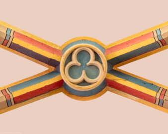 Waghäusel - Wallfahrtskirche - Von innen - Alter Chor - Blick auf den westlichen Schlussstein im Chorgewölbe (aufgenommen im Februar 2020, am Nachmittag) Waghäusel - Wallfahrtskirche - Von innen - Alter Chor - Blick auf den westlichen Schlussstein im Chorgewölbe (aufgenommen im Februar 2020, am Nachmittag)