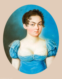 Schloss Bruchsal - Hauptbau / Corps de Logis - Beletage - Schlafzimmer (Markgräfin Amalie) - Westwand, rechts der Tür - Porträt von Amalie Christiane von Baden (1776-1823) (Maler unbekannt; um 1800 entstanden; Höhe: 31,5 cm, Breite: 17,5 cm) (aufgenommen im Juni 2020, am frühen Nachmittag) Schloss Bruchsal - Hauptbau / Corps de Logis - Beletage - Schlafzimmer (Markgräfin Amalie) - Westwand, rechts der Tür - Porträt von Amalie Christiane von Baden (1776-1823) (Maler unbekannt; um 1800 entstanden; Höhe: 31,5 cm, Breite: 17,5 cm) (aufgenommen im Juni 2020, am frühen Nachmittag)