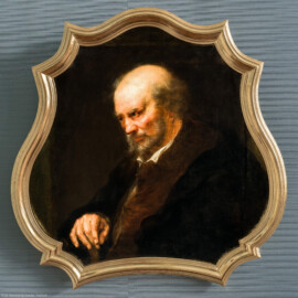 Schloss Bruchsal - Hauptbau / Corps de Logis - Beletage - Pagenzimmer - Ostwand - Gemälde Nr. 71 - "Männliches Bildnis" (unbekannter Maler; gemalt 1586; Inv.Nr. G 725) (aufgenommen im August 2020, am späten Nachmittag) Schloss Bruchsal - Hauptbau / Corps de Logis - Beletage - Pagenzimmer - Ostwand - Gemälde Nr. 71 - "Männliches Bildnis" (unbekannter Maler; gemalt 1586; Inv.Nr. G 725) (aufgenommen im August 2020, am späten Nachmittag)