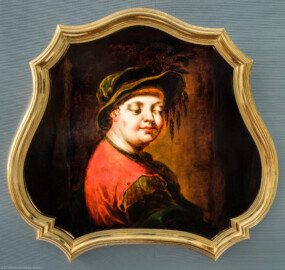 Schloss Bruchsal - Hauptbau / Corps de Logis - Beletage - Pagenzimmer - Westwand - Gemälde Nr. 74 - "Selbstbildnis" (gemalt von Januarius Zick, 1750) (aufgenommen im August 2020, am Nachmittag) Schloss Bruchsal - Hauptbau / Corps de Logis - Beletage - Pagenzimmer - Westwand - Gemälde Nr. 74 - "Selbstbildnis" (gemalt von Januarius Zick, 1750) (aufgenommen im August 2020, am Nachmittag)