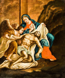 Waghäusel - Wallfahrtskirche - Von innen - Längsschiff - Bilderzyklus "Kreuzweg" - Kreuzwegstation XIII "Jesus wird vom Kreuz abgenommen und in den Schoß seiner Mutter gelegt" (aufgenommen im September 2020, am frühen Nachmittag) Waghäusel - Wallfahrtskirche - Von innen - Längsschiff - Bilderzyklus "Kreuzweg" - Kreuzwegstation XIII "Jesus wird vom Kreuz abgenommen und in den Schoß seiner Mutter gelegt" (aufgenommen im September 2020, am frühen Nachmittag)