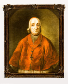 Städtisches Museum Bruchsal - Schloss Bruchsal - Hauptbau / Corps de Logis - Porträt von Kardinal Damian Hugo Philipp Graf von Schönborn, Fürstbischof von Speyer, 30.11.1719 bis 19.08.1743 (aufgenommen im Oktober 2020, am Nachmittag)