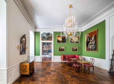 Schloss Bruchsal - Hauptbau / Corps de Logis - Von innen - Beletage - Galeriezimmer - Von Norden - Blick vom Winterspeisezimmer nach Süden in das Galeriezimmer und das Blaue Zimmer (aufgenommen im November 2020, am späten Vormittag) Schloss Bruchsal - Hauptbau / Corps de Logis - Von innen - Beletage - Galeriezimmer - Von Norden - Blick vom Winterspeisezimmer nach Süden in das Galeriezimmer und das Blaue Zimmer (aufgenommen im November 2020, am späten Vormittag)