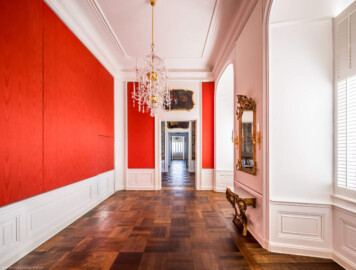 Schloss Bruchsal - Hauptbau / Corps de Logis - Von innen - Beletage - Watteau-Kabinett - Blick vom Grünen Zimmer nach Osten in das (spärlich möblierte) Watteau-Kabinett, das Garderobenzimmer, das Pagenzimmer und das Blaue Zimmer (aufgenommen im November 2020, um die Mittagszeit) Schloss Bruchsal - Hauptbau / Corps de Logis - Von innen - Beletage - Watteau-Kabinett - Blick vom Grünen Zimmer nach Osten in das (spärlich möblierte) Watteau-Kabinett, das Garderobenzimmer, das Pagenzimmer und das Blaue Zimmer (aufgenommen im November 2020, um die Mittagszeit)