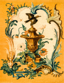 Schloss Bruchsal - Hauptbau / Corps de Logis - Von innen - Beletage - Musikzimmer - Südöstliche Ecke - Teppich des einzigen Kaminschirms aus einem Satz von Savonnerien mit chinoisen Motiven (Entwurf von Johann Martin Metz; hergestellt in der Kurkölnischen Savonneriemanufaktur in Bonn, zwischen 1758 und 1761) (aufgenommen im Januar 2021, am frühen Nachmittag) Schloss Bruchsal - Hauptbau / Corps de Logis - Von innen - Beletage - Musikzimmer - Südöstliche Ecke - Teppich des einzigen Kaminschirms aus einem Satz von Savonnerien mit chinoisen Motiven (Entwurf von Johann Martin Metz; hergestellt in der Kurkölnischen Savonneriemanufaktur in Bonn, zwischen 1758 und 1761) (aufgenommen im Januar 2021, am frühen Nachmittag)