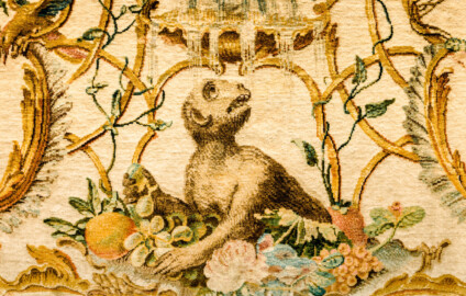 Schloss Bruchsal - Hauptbau / Corps de Logis - Von innen - Beletage - Musikzimmer - Ausschnitt aus dem Teppich der Sitzfläche einer Sitzbank aus einem Satz von Savonnerien mit chinoisen Motiven (Entwurf von Johann Martin Metz; hergestellt in der Kurkölnischen Savonneriemanufaktur in Bonn, zwischen 1758 und 1761) (aufgenommen im Januar 2021, am Nachmittag) Schloss Bruchsal - Hauptbau / Corps de Logis - Von innen - Beletage - Musikzimmer - Ausschnitt aus dem Teppich der Sitzfläche einer Sitzbank aus einem Satz von Savonnerien mit chinoisen Motiven (Entwurf von Johann Martin Metz; hergestellt in der Kurkölnischen Savonneriemanufaktur in Bonn, zwischen 1758 und 1761) (aufgenommen im Januar 2021, am Nachmittag)