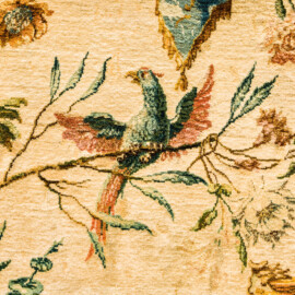 Schloss Bruchsal - Hauptbau / Corps de Logis - Von innen - Beletage - Musikzimmer - Ausschnitt aus dem Teppich der Sitzfläche einer Sitzbank aus einem Satz von Savonnerien mit chinoisen Motiven (Entwurf von Johann Martin Metz; hergestellt in der Kurkölnischen Savonneriemanufaktur in Bonn, zwischen 1758 und 1761) (aufgenommen im Januar 2021, am Nachmittag) Schloss Bruchsal - Hauptbau / Corps de Logis - Von innen - Beletage - Musikzimmer - Ausschnitt aus dem Teppich der Sitzfläche einer Sitzbank aus einem Satz von Savonnerien mit chinoisen Motiven (Entwurf von Johann Martin Metz; hergestellt in der Kurkölnischen Savonneriemanufaktur in Bonn, zwischen 1758 und 1761) (aufgenommen im Januar 2021, am Nachmittag)