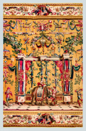 Schloss Bruchsal - Hauptbau / Corps de Logis - Von innen - Beletage - Jagdzimmer - Südliche Wand, rechte Seite - Ausschnitt aus der Tapisserie "Elefantentreiber" aus der "Groteskenserie" (Inv.Nr. G 106; Höhe x Breite 337 cm x 358 cm; hergestellt in der Werkstatt von Philippe Behagle (Vater oder Sohn) in Beauvais zwischen 1685 und 1719; Entwürfe von Jean-Baptiste Monnoyer, Guy-Louis de Vernansal, Jean-Baptiste B(e)lin de Fontenay; restauriert 1960 und nach 2007) (aufgenommen im März 2021, am späten Vormittag) Schloss Bruchsal - Hauptbau / Corps de Logis - Von innen - Beletage - Jagdzimmer - Südliche Wand, rechte Seite - Ausschnitt aus der Tapisserie "Elefantentreiber" aus der "Groteskenserie" (Inv.Nr. G 106; Höhe x Breite 337 cm x 358 cm; hergestellt in der Werkstatt von Philippe Behagle (Vater oder Sohn) in Beauvais zwischen 1685 und 1719; Entwürfe von Jean-Baptiste Monnoyer, Guy-Louis de Vernansal, Jean-Baptiste B(e)lin de Fontenay; restauriert 1960 und nach 2007) (aufgenommen im März 2021, am späten Vormittag)