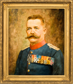 Städtisches Museum Bruchsal - Schloss Bruchsal - Hauptbau / Corps de Logis - Porträt von Ernst Stocker, 1852-1918 (Oberst und Regimentskommandeur sowie Großherzoglicher Geheimrat, von 1910 bis 1918 Direktor der Vollzugsanstalt Bruchsal) (aufgenommen im Mai 2021, am frühen Nachmittag) Städtisches Museum Bruchsal - Schloss Bruchsal - Hauptbau / Corps de Logis - Porträt von Ernst Stocker, 1852-1918 (Oberst und Regimentskommandeur sowie Großherzoglicher Geheimrat, von 1910 bis 1918 Direktor der Vollzugsanstalt Bruchsal) (aufgenommen im Mai 2021, am frühen Nachmittag)