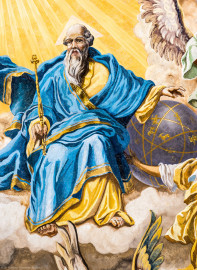 Bruchsal - Peterskirche / St. Peter - Von Innen - Südschiff, Gewölbe - Von Unten - Ausschnitt aus dem Gemälde "Anbetung der Heiligen Dreifaltigkeit" (gemalt von Josef Mariano Kitschker, 1907 bis 1908) (aufgenommen im August 2022, am Nachmittag, nach der Renovierung) Bruchsal - Peterskirche / St. Peter - Von Innen - Südschiff, Gewölbe - Von Unten - Ausschnitt aus dem Gemälde "Anbetung der Heiligen Dreifaltigkeit" (gemalt von Josef Mariano Kitschker, 1907 bis 1908) (aufgenommen im August 2022, am Nachmittag, nach der Renovierung)