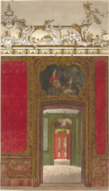 Gmelin, Leopold: Sammlung Gmelin: Verschiedenes 2, Innenraum im Schloss Bruchsal, ehemaliger Residenz der Fürstbischöfe (Perspektive) - CC BY-NC-ND 4.0 - https://mediatum.ub.tum.de/992428