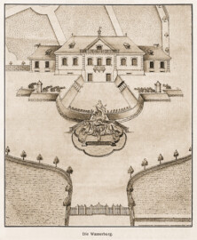 Bruchsal - Die Wasserburg (Bildnachweis: Universitätsbibliothek Heidelberg, "Fritz Hirsch - Das Bruchsaler Schloß im XIX. Jahrhundert — Heidelberg 1906", Seite 75 - Public Domain - https://digi.ub.uni-heidelberg.de/diglit/hirsch1906) Bruchsal - Die Wasserburg (Bildnachweis: Universitätsbibliothek Heidelberg, "Fritz Hirsch - Das Bruchsaler Schloß im XIX. Jahrhundert — Heidelberg 1906", Seite 75 - Public Domain - https://digi.ub.uni-heidelberg.de/diglit/hirsch1906)