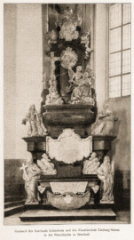 Bruchsal - St. Peter / Peterskirche - Grabmal des Kardinals Schönborn und des Fürstbischofs Limburg-Stirum in der Peterskirche zu Bruchsal (Bildnachweis: Universitätsbibliothek Heidelberg, "Rott, Hans; Kraus, Franz Xaver [Hrsg.]: Die Kunstdenkmäler des Grossherzogthums Baden (Band 9,2): Die Kunstdenkmäler des Amtsbezirks Bruchsal (Kreis Karlsruhe). Tübingen, 1913", Seite 36a - CC-BY-SA-3.0. https://digi.ub.uni-heidelberg.de/diglit/kdm9bd2)
