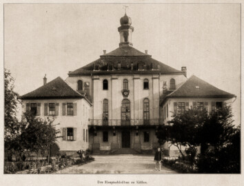 Bad Mingolsheim - Schloss Kislau - Der Hauptschloßbau zu Kißlau (Bildnachweis: Universitätsbibliothek Heidelberg, "Rott, Hans; Kraus, Franz Xaver [Hrsg.]: Die Kunstdenkmäler des Grossherzogthums Baden (Band 9,2): Die Kunstdenkmäler des Amtsbezirks Bruchsal (Kreis Karlsruhe). Tübingen, 1913", Seite 232a - CC-BY-SA-3.0. https://digi.ub.uni-heidelberg.de/diglit/kdm9bd2)