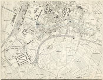 Bruchsal - Plan der Stadt Bruchsal, 1912; Stadtplan eines Teils der Stadt. Fortsetzung von Plan Nr. 19, 1. Südlicher Teil der Stadt mit Bahnhof, Dragonerkaserne, Rathaus, verschiedene Schulen und öffentliche Gebäude (Bildnachweis: Landesarchiv Baden-Württemberg, Abt. Generallandesarchiv Karlsruhe, H Bruchsal 19, 2; http://www.landesarchiv-bw.de/plink/?f=4-1686150; CC BY 3.0 DE) Bruchsal - Plan der Stadt Bruchsal, 1912; Stadtplan eines Teils der Stadt. Fortsetzung von Plan Nr. 19, 1. Südlicher Teil der Stadt mit Bahnhof, Dragonerkaserne, Rathaus, verschiedene Schulen und öffentliche Gebäude (Bildnachweis: Landesarchiv Baden-Württemberg, Abt. Generallandesarchiv Karlsruhe, H Bruchsal 19, 2; http://www.landesarchiv-bw.de/plink/?f=4-1686150; CC BY 3.0 DE)