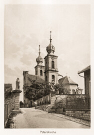 Bruchsal - Peterskirche, um 1911 (Bildnachweis: Landesarchiv Baden-Württemberg, Abt. Generallandesarchiv Karlsruhe, 69 Baden, Sammlung 1995 F I Nr. 85, 26; https://www.landesarchiv-bw.de/plink/?f=4-2080956-1; CC BY 3.0 DE)