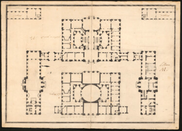 Schloss Bruchsal - Pläne des Schlosses von Bruchsal, ca. 1732-1740 (Bildnachweis: Österreichische Nationalbibliothek, Signatur: "ALB *Port 16,8, Pläne KAR MAG", Blatt 4, http://data.onb.ac.at/rec/AC04465947 ) Schloss Bruchsal - Pläne des Schlosses von Bruchsal, ca. 1732-1740 (Bildnachweis: Österreichische Nationalbibliothek, Signatur: "ALB *Port 16,8, Pläne KAR MAG", Blatt 4, http://data.onb.ac.at/rec/AC04465947 )