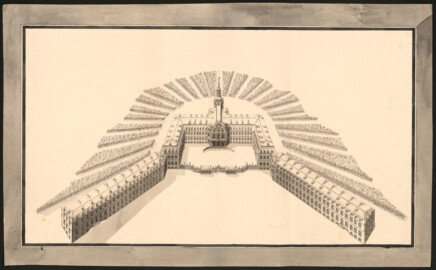 Schloss Bruchsal - Pläne des Schlosses von Bruchsal, ca. 1732-1740 (Bildnachweis: Österreichische Nationalbibliothek, Signatur: "ALB *Port 16,8, Pläne KAR MAG", Blatt 7, http://data.onb.ac.at/rec/AC04465947 ) Schloss Bruchsal - Pläne des Schlosses von Bruchsal, ca. 1732-1740 (Bildnachweis: Österreichische Nationalbibliothek, Signatur: "ALB *Port 16,8, Pläne KAR MAG", Blatt 7, http://data.onb.ac.at/rec/AC04465947 )