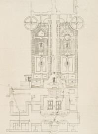 Das Bruchsaler Schloss - Alter Wasserleitungsplan (Blatt 32 der Mappe "Fritz Hirsch: Das Bruchsaler Schloss aus Anlass der Renovation (1900-1909)", erschienen: Heidelberg, Carl Winter's Universitätsbuchhandlung, 1910; Mappe aus dem Bestand des Städtischen Museums Bruchsal; Reproduktion durch Dr. Manfred Schneider, mit freundlicher Genehmigung des Museums) Das Bruchsaler Schloss - Alter Wasserleitungsplan (Blatt 32 der Mappe "Fritz Hirsch: Das Bruchsaler Schloss aus Anlass der Renovation (1900-1909)", erschienen: Heidelberg, Carl Winter's Universitätsbuchhandlung, 1910; Mappe aus dem Bestand des Städtischen Museums Bruchsal; Reproduktion durch Dr. Manfred Schneider, mit freundlicher Genehmigung des Museums)