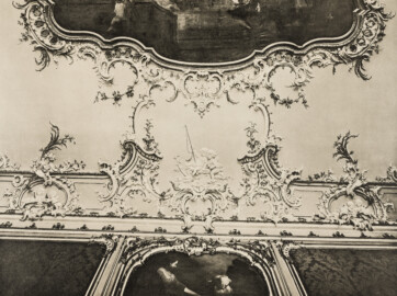 Das Bruchsaler Schloss - Corps de Logis, Jagdzimmer (127) ca. 1756 (Blatt 51 der Mappe "Fritz Hirsch: Das Bruchsaler Schloss aus Anlass der Renovation (1900-1909)", erschienen: Heidelberg, Carl Winter's Universitätsbuchhandlung, 1910; Mappe aus dem Bestand des Städtischen Museums Bruchsal; Reproduktion durch Dr. Manfred Schneider, mit freundlicher Genehmigung des Museums) Das Bruchsaler Schloss - Corps de Logis, Jagdzimmer (127) ca. 1756 (Blatt 51 der Mappe "Fritz Hirsch: Das Bruchsaler Schloss aus Anlass der Renovation (1900-1909)", erschienen: Heidelberg, Carl Winter's Universitätsbuchhandlung, 1910; Mappe aus dem Bestand des Städtischen Museums Bruchsal; Reproduktion durch Dr. Manfred Schneider, mit freundlicher Genehmigung des Museums)