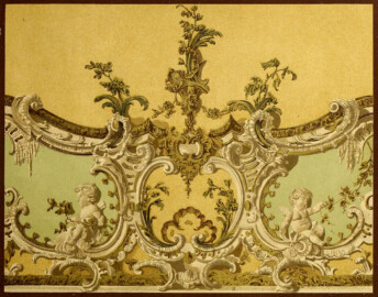 Schloss Bruchsal - Stuckornament des Thronsaals; aus: Heinrich Dolmetsch (Hg.): Der Ornamentenschatz - ein Musterbuch stilvoller Ornamente aus allen Kunstepochen, 1887, Tafel 83; mit freundlicher Genehmigung zur Verfügung gestellt von Andreas Froncala, Berlin
