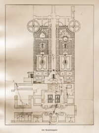 Blatt 32 -- Alter Wasserleitungsplan -- "Fritz Hirsch - Das Bruchsaler Schloss aus Anlass der Renovation (1900 - 1909) -1910"; Digitalisat der Württembergische Landesbibliothek Stuttgart; Persistente URL: http://digital.wlb-stuttgart.de/purl/bsz517378221 Blatt 32 -- Alter Wasserleitungsplan -- "Fritz Hirsch - Das Bruchsaler Schloss aus Anlass der Renovation (1900 - 1909) -1910"; Digitalisat der Württembergische Landesbibliothek Stuttgart; Persistente URL: http://digital.wlb-stuttgart.de/purl/bsz517378221