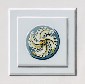 Schloss und Schlossgarten Schwetzingen - Schloss - Nordflügel, Nord-Süd-Teil - Schlosskapelle - Von unten - Blick nach oben in das Tonnengewölbe der Schlosskapelle auf eine gemalte Kassette (Schlosskapelle: Länge ca. 14 Meter, Breite ca. 10 Meter, Höhe: bis unter das Dach, Achsen: 6, Eingang: Ostseite; Bauzeit: zwischen 1698 und 1715; Architekten: Johann Adam Breunig, Simon Sarto; Umbau innen im klassizistischen Stil: 1804-1806, Architekt: Friedrich Weinbrenner) (aufgenommen im Juni 2023, am frühen Nachmittag) Schloss und Schlossgarten Schwetzingen - Schloss - Nordflügel, Nord-Süd-Teil - Schlosskapelle - Von unten - Blick nach oben in das Tonnengewölbe der Schlosskapelle auf eine gemalte Kassette (Schlosskapelle: Länge ca. 14 Meter, Breite ca. 10 Meter, Höhe: bis unter das Dach, Achsen: 6, Eingang: Ostseite; Bauzeit: zwischen 1698 und 1715; Architekten: Johann Adam Breunig, Simon Sarto; Umbau innen im klassizistischen Stil: 1804-1806, Architekt: Friedrich Weinbrenner) (aufgenommen im Juni 2023, am frühen Nachmittag)