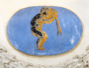 Schloss und Schlossgarten Schwetzingen - Garten - Tempel der Botanik - Von innen - 12 Tierkreiszeichen unterhalb der Kuppel - Blick auf das Tierkreiszeichen Wassermann (Tempel: Durchmesser ca. 7 Meter; Bauzeit: 1777-1780; Architekt: Nicolas de Pigage) (aufgenommen im September 2023, am Nachmittag) Schloss und Schlossgarten Schwetzingen - Garten - Tempel der Botanik - Von innen - 12 Tierkreiszeichen unterhalb der Kuppel - Blick auf das Tierkreiszeichen Wassermann (Tempel: Durchmesser ca. 7 Meter; Bauzeit: 1777-1780; Architekt: Nicolas de Pigage) (aufgenommen im September 2023, am Nachmittag)