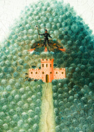 Schloss und Schlossgarten Schwetzingen - Schloss - Mittelbau - Von innen - 1. Obergeschoss - Appartment des Kurfürsten - Erstes Vorzimmer - Nordwand, rechts der Tür zur Hofloge - Ausschnitt aus dem Jagdgemälde; Gemälde aus einem Zyklus von 16 großformatigen Jagdbildern; Darstellung einer sog. "eingestellten Jagd" unter Kurfürst Karl III. Philipp (1661-1742, reg. 1716-1742) (Maler und Datierung: unbekannt) (aufgenommen im Dezember 2023, am frühen Nachmittag)
