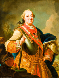 Schloss und Schlossgarten Schwetzingen - Schloss - Mittelbau - Von innen - 1. Obergeschoss - Appartment der Kurfürstin - Audienzzimmer - Nordwand, Mitte - Porträt von Friedrich Michael von Pfalz-Zweibrücken-Birkenfeld (1724-1767), Pfalzgraf und Herzog von Zweibrücken-Birkenfeld, Graf von Rappoltstein, Ehemann von Maria Franziska von Pfalz-Sulzbach, Vater von Maximilian I. (1756–1825, König von Bayern); seit 1746 kurpfälzischer Generalfeldmarschall, seit 1758 Feldmarschall der Kaiserlichen Armee; auf der Brust der Orden vom Goldenen Vlies (Maler und Datierung: unbekannt) (aufgenommen im Januar 2024, um die Mittagszeit) Schloss und Schlossgarten Schwetzingen - Schloss - Mittelbau - Von innen - 1. Obergeschoss - Appartment der Kurfürstin - Audienzzimmer - Nordwand, Mitte - Porträt von Friedrich Michael von Pfalz-Zweibrücken-Birkenfeld (1724-1767), Pfalzgraf und Herzog von Zweibrücken-Birkenfeld, Graf von Rappoltstein, Ehemann von Maria Franziska von Pfalz-Sulzbach, Vater von Maximilian I. (1756–1825, König von Bayern); seit 1746 kurpfälzischer Generalfeldmarschall, seit 1758 Feldmarschall der Kaiserlichen Armee; auf der Brust der Orden vom Goldenen Vlies (Maler und Datierung: unbekannt) (aufgenommen im Januar 2024, um die Mittagszeit)