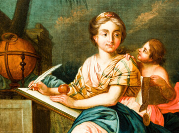 Schloss und Schlossgarten Schwetzingen - Schloss - Mittelbau - Von innen - 1. Obergeschoss - Appartment der Kurfürstin - Kabinett - Südwestecke, über dem Kamin - Gemälde: Allegorie der Geometrie (Maler: Ferdinand Kobell (1740-1799)) (aufgenommen im Februar 2024, am Nachmittag) Schloss und Schlossgarten Schwetzingen - Schloss - Mittelbau - Von innen - 1. Obergeschoss - Appartment der Kurfürstin - Kabinett - Südwestecke, über dem Kamin - Gemälde: Allegorie der Geometrie (Maler: Ferdinand Kobell (1740-1799)) (aufgenommen im Februar 2024, am Nachmittag)