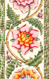 Schloss und Schlossgarten Schwetzingen - Schloss - Mittelbau - Von innen - 1. Obergeschoss - Appartment des Kurfürsten - Schlafzimmer - Nordwand - Blick auf einen Ausschnitt der Seidentapete (aufgenommen im Dezember 2025, am Nachmittag) Schloss und Schlossgarten Schwetzingen - Schloss - Mittelbau - Von innen - 1. Obergeschoss - Appartment des Kurfürsten - Schlafzimmer - Nordwand - Blick auf einen Ausschnitt der Seidentapete (aufgenommen im Dezember 2025, am Nachmittag)