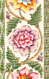 Schloss und Schlossgarten Schwetzingen - Schloss - Mittelbau - Von innen - 1. Obergeschoss - Appartment des Kurfürsten - Schlafzimmer - Nordwand - Blick auf einen Ausschnitt der Seidentapete (aufgenommen im Dezember 2025, am späten Nachmittag) Schloss und Schlossgarten Schwetzingen - Schloss - Mittelbau - Von innen - 1. Obergeschoss - Appartment des Kurfürsten - Schlafzimmer - Nordwand - Blick auf einen Ausschnitt der Seidentapete (aufgenommen im Dezember 2025, am späten Nachmittag)