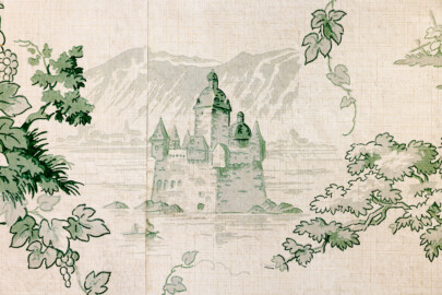 Schloss und Schlossgarten Schwetzingen - Schloss - Mittelbau - Von innen - 3. Obergeschoss - Nördliche Räume - Raum 248 - Blick auf einen Ausschnitt der Tapete (aufgenommen im März 2026, am Nachmittag) Schloss und Schlossgarten Schwetzingen - Schloss - Mittelbau - Von innen - 3. Obergeschoss - Nördliche Räume - Raum 248 - Blick auf einen Ausschnitt der Tapete (aufgenommen im März 2026, am Nachmittag)