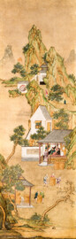 Schloss und Schlossgarten Schwetzingen - Garten - Badhaus - Von innen - Chinesisches Zimmer - Tapete, rechts des Wandschranks - Chinesische Papiertapete - Darstellung von Szenen der Porzellanherstellung (Herkunft und Datierung: unbekannt; Breite x Höhe: ca. 2,5 x 0,85 Meter; Bahn herausgeschnitten aus größerer Tapete) (Gesamter Bau: Länge x Breite ca. 18 x 14 Meter, Höhe ca. 10 Meter; Architekt: Nicolas de Pigage (1723-1796); Bauzeit: 1768-1772; Gesamtinstandsetzung innen und außen: 1999-2006) (aufgenommen im Juni 2026, am Nachmittag)
