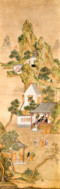 Schloss und Schlossgarten Schwetzingen - Garten - Badhaus - Von innen - Chinesisches Zimmer - Tapete, rechts des Wandschranks - Chinesische Papiertapete - Darstellung von Szenen der Porzellanherstellung (Herkunft und Datierung: unbekannt; Breite x Höhe: ca. 2,5 x 0,85 Meter; Bahn herausgeschnitten aus größerer Tapete) (Gesamter Bau: Länge x Breite ca. 18 x 14 Meter, Höhe ca. 10 Meter; Architekt: Nicolas de Pigage (1723-1796); Bauzeit: 1768-1772; Gesamtinstandsetzung innen und außen: 1999-2006) (aufgenommen im Juni 2026, am Nachmittag)