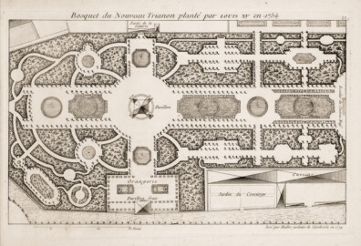 Schloss und Schlossgarten Schwetzingen - Tafel 21 "Bosquet du Nouveau Trianon planté par Louis XV en 1754" des Werks "George Louis Le Rouge: Detail des nouveaux jardins a la mode. 6e cahier. Serrail et jardins du grand seigneur - 1777" (Bildnachweis: University of Wisconsin, https://digital.library.wisc.edu/1711.dl/VVHZLYPGHF4LT8E, Public Domain) Schloss und Schlossgarten Schwetzingen - Tafel 21 "Bosquet du Nouveau Trianon planté par Louis XV en 1754" des Werks "George Louis Le Rouge: Detail des nouveaux jardins a la mode. 6e cahier. Serrail et jardins du grand seigneur - 1777" (Bildnachweis: University of Wisconsin, https://digital.library.wisc.edu/1711.dl/VVHZLYPGHF4LT8E, Public Domain)