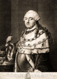 Schloss und Schlossgarten Schwetzingen - Kurfürst Carl Theodor von der Pfalz - (Maler: Pompeo Girolamo Batoni (1708-1787), Stecher: Valentine Green (1739-1813), Datierung: unbekannt; Batt'sche Sammlung, Signatur Graph. Slg. P_2617, Universitätsbibliothek Heidelberg, https://heidicon.ub.uni-heidelberg.de#/detail/736879, Public Domain) Schloss und Schlossgarten Schwetzingen - Kurfürst Carl Theodor von der Pfalz - (Maler: Pompeo Girolamo Batoni (1708-1787), Stecher: Valentine Green (1739-1813), Datierung: unbekannt; Batt'sche Sammlung, Signatur Graph. Slg. P_2617, Universitätsbibliothek Heidelberg, https://heidicon.ub.uni-heidelberg.de#/detail/736879, Public Domain)