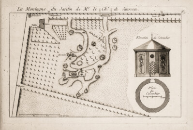 Schloss und Schlossgarten Schwetzingen - Tafel 26 "La Montagne du Jardin de Mr. Le Chr. De Janseen" des Werks "George Louis Le Rouge: Detail des nouveaux jardins a la mode. 6e cahier. Serrail et jardins du grand seigneur - 1777" (Bildnachweis: University of Wisconsin, https://digital.library.wisc.edu/1711.dl/VVHZLYPGHF4LT8E, Public Domain) Schloss und Schlossgarten Schwetzingen - Tafel 26 "La Montagne du Jardin de Mr. Le Chr. De Janseen" des Werks "George Louis Le Rouge: Detail des nouveaux jardins a la mode. 6e cahier. Serrail et jardins du grand seigneur - 1777" (Bildnachweis: University of Wisconsin, https://digital.library.wisc.edu/1711.dl/VVHZLYPGHF4LT8E, Public Domain)