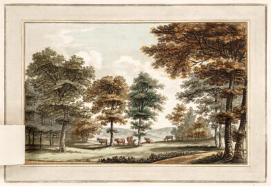 Schloss und Schlossgarten Schwetzingen - "No. I. A scene in the garden at Brandsbury, where a sunk fence is used instead of the pale, which had been so injudiciously placed as to exclude a very rich and distant prospect." aus "Humphry Repton - Sketches and hints on landscape gardening - 1794" (Bildnachweis: University of Wisconsin, https://digital.library.wisc.edu/1711.dl/GRI3MYTLTX2GJ86, gemeinfrei) Schloss und Schlossgarten Schwetzingen - "No. I. A scene in the garden at Brandsbury, where a sunk fence is used instead of the pale, which had been so injudiciously placed as to exclude a very rich and distant prospect." aus "Humphry Repton - Sketches and hints on landscape gardening - 1794" (Bildnachweis: University of Wisconsin, https://digital.library.wisc.edu/1711.dl/GRI3MYTLTX2GJ86, gemeinfrei)