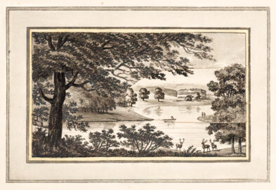 Schloss und Schlossgarten Schwetzingen - "V. View of the water at Welbeck; introduced, to describe the different effects of a Grecian or a Gothic building at a distance; the one abounding in perpendicular, the other in horizontal lines." aus "Humphry Repton - Sketches and hints on landscape gardening - 1794" (Bildnachweis: University of Wisconsin, https://digital.library.wisc.edu/1711.dl/GRI3MYTLTX2GJ86, gemeinfrei) Schloss und Schlossgarten Schwetzingen - "V. View of the water at Welbeck; introduced, to describe the different effects of a Grecian or a Gothic building at a distance; the one abounding in perpendicular, the other in horizontal lines." aus "Humphry Repton - Sketches and hints on landscape gardening - 1794" (Bildnachweis: University of Wisconsin, https://digital.library.wisc.edu/1711.dl/GRI3MYTLTX2GJ86, gemeinfrei)