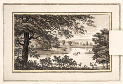 Schloss und Schlossgarten Schwetzingen - "V. View of the water at Welbeck; introduced, to describe the different effects of a Grecian or a Gothic building at a distance; the one abounding in perpendicular, the other in horizontal lines." aus "Humphry Repton - Sketches and hints on landscape gardening - 1794" (Bildnachweis: University of Wisconsin, https://digital.library.wisc.edu/1711.dl/GRI3MYTLTX2GJ86, gemeinfrei) Schloss und Schlossgarten Schwetzingen - "V. View of the water at Welbeck; introduced, to describe the different effects of a Grecian or a Gothic building at a distance; the one abounding in perpendicular, the other in horizontal lines." aus "Humphry Repton - Sketches and hints on landscape gardening - 1794" (Bildnachweis: University of Wisconsin, https://digital.library.wisc.edu/1711.dl/GRI3MYTLTX2GJ86, gemeinfrei)